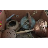 QUANTITY OF COPPER KETTLES & FIRESIDE ITEMS