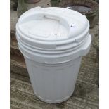 WHITE PLASTIC BIN WITH TWIST LID