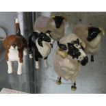 BESWICK FIGURE OF A RAM, TOGETHER WITH TWO SHEEP, A BEAGLE & A BORDER COLLIE