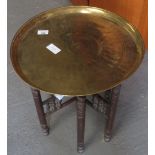 BRASS TOP TRIPOD TABLE