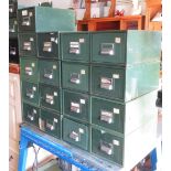 LARGE COLLECTION OF METAL STORAGE BOXES WITH CONTENTS