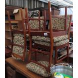 4 X TEAK FRAMED DINING CHAIRS