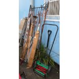METAL GATE, LAWN MOWER & OTHER TOOLS