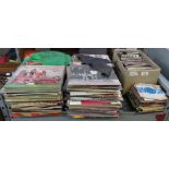 LARGE COLLECTION OF LP'S & 45'S INCLUDING DAVID BOWIE, IAN DURY, MADNESS, DIRE STREETS & OTHERS