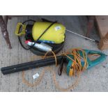 ELECTRIC HEDGER, SPRAYER, GARDEN SIEVE ETC