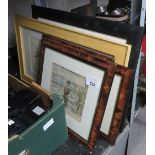 3 VICTORIAN PRINTS & 2 FRAMES