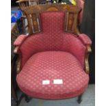 EDWARDIAN INLAID TUB CHAIR