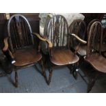 SET OF 6 KITCHEN CHAIRS INCLUDING 2 CARVERS