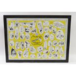 HUMOROUS PRINT - HOFFNUNG'S INSTRUMENTS OF THE ORCHESTRA, 48CM X 68CM