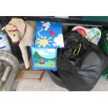 CHILDRENS TOYS, ROCKING HORSE, DOGS BED, CAT SCRATCHING POST ETC