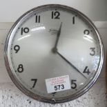 MID CENTURY 'ELTIME RECORD' CHROME CLOCK