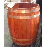 METAL BANDED OAK BARREL