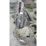 GARDEN STATUE/WATER FOUNTAIN & SMALL BIRD BATH