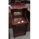 MAHOGANY CUPBOARD WITH INTERNAL METAL SCUTTLE