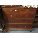 OAK CHEST OF DRAWERS, 2 SHORT, 3 LONG