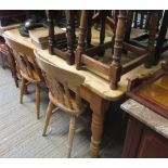 RECTANGULAR PINE KITCHEN TABLE & 4 CHAIRS