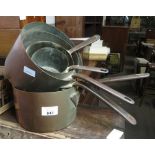 5 VICTORIAN COPPER SAUCEPANS