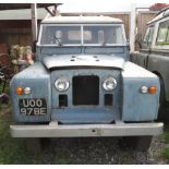 LAND ROVER SERIES II A. REG:UOO 978E, 1967, BLUE WITH WHITE HARD TOP. APPEARS TO BE COMPLETE, BUT