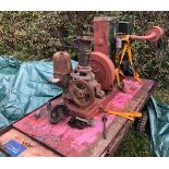 STATIONARY ENGINE MOUNTED ON WHEELED TRAILER. NO RESERVE. Please note that Cooper and Tanner have