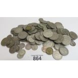 A quantity of GB coins - George V - Elizabeth II, half silver and later, halfcrowns, florins,