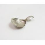 A George III silver caddy spoon, by Joseph Taylor, Birmingham 1805, shell bowl to a monogrammed