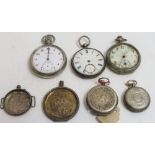 Collection of pocket and fob watches and silver cases