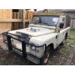 SERIES III 88” REG: WIA 1089.LAND ROVER IN WHITE WITH CANVAS TOP AND BULL BAR. APPEARS TO BE