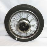 VINCENT MOTORCYCLE PARTS, 19 WM2 FRONT WHEEL MOSTLY COMPLETE WITH BRAKE LININGS