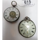 Two silver hallmarked fusee pocket watches, by Benson of London and Wokes of Bath