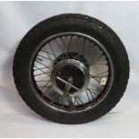 VINCENT MOTORCYCLE PARTS, 18" WM3 REAR WHEEL, MOSTLY COMPLETE