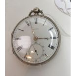 19th century silver hallmarked fusee pocket watch by Charles Sims, Watford