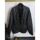 LEATHER JACKET, MARKED XXL