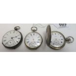 Three silver hallmarked pocket watches