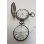 Two silver hallmarked fusee pocket watches, by Matheson, Leith and R. R. Taylor, Loxton