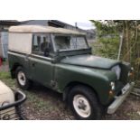 LAND ROVER SERIES III REG:PMW 9375, 1977, GREEN WITH WHITE HARD TOP, APPEARS TO BE COMPLETE, FULL