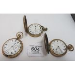 Three American gilt cased full hunter cased pocket watches