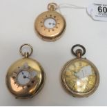 Three gold cased pocket watches