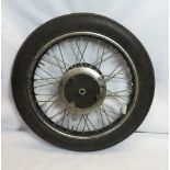 VINCENT MOTORCYCLE PARTS, 19 WM2 FRONT WHEEL WITH BRAKE PLATES & SPEEDOMETER DRIVE
