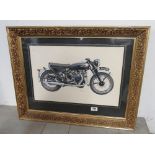 FRAMED PICTURE OF VINCENT MOTORCYCLE