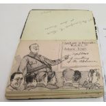 A very interesting WWI period album with hand written entries by wounded soldiers admitted to