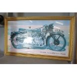 FRAMED PRINT OF A VINCENT MOTORCYCLE