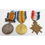 WWI trio named to Lt Col G C R Laurence (the 1914-15 star also with RE") on ribbons"