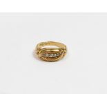 An Edwardian 18 carat gold diamond set ring, Birmingham 1907, finger size K, 3.3 g gross