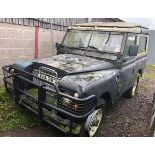 LAND ROVER SERIES III, REG: JYA 287K, 1972, BLACK WITH WHITE HARD TOP WITH SIDE AND TOP WINDOWS.