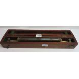 An engineers heavy brass spirit level by J Casartelli & Son, Salford,in original wooden case,