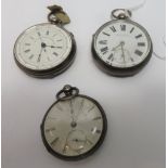 Three silver hallmarked pocket watches