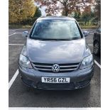 VW GOLF PLUS REG:YR56 GZL, 1.6 FSI LUNA 5 DOOR, BLUE, STARTS, RUNS AND DRIVES. Please note that