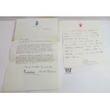 A letter from Prince Charles and Princess Diana dated 7th October 1981, a thankyou letter for