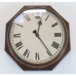 Late 20th Century wood mounted brass cased 12 dial electric wall clock"