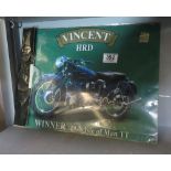 REPRODUCTION VINCENT METAL ADVERTISING SIGN